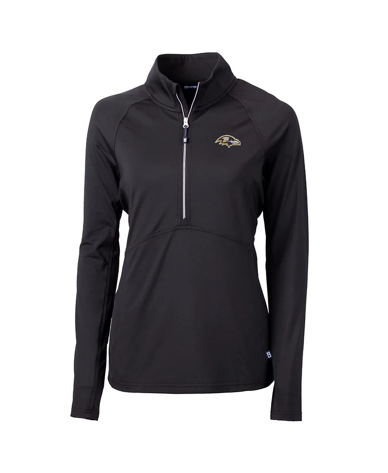 Cutter & Buck Women's Black Baltimore Ravens Adapt Eco Knit Half-Zip Pullover Jacket