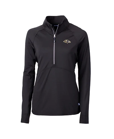 Cutter & Buck Women's Black Baltimore Ravens Adapt Eco Knit Half-Zip Pullover Jacket