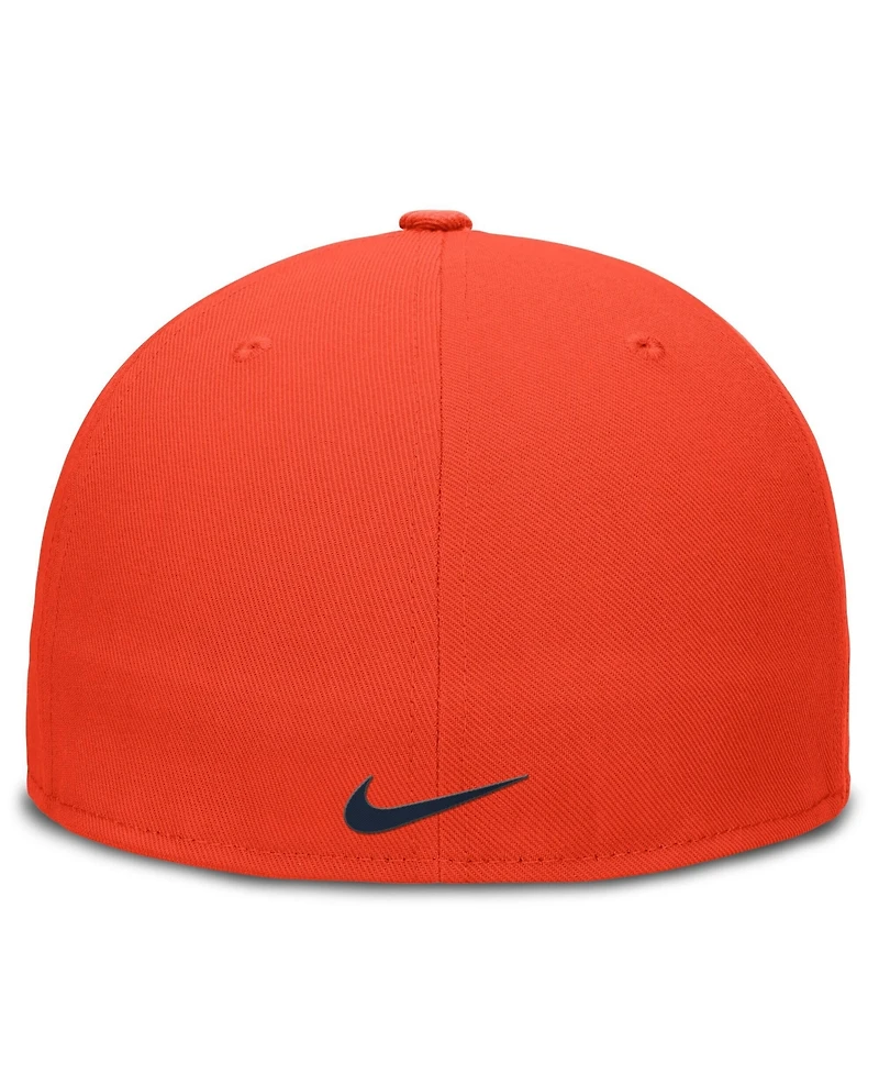 Nike Men's Orange Houston Astros Wordmark Dri-fit Round Bill True Fitted Hat