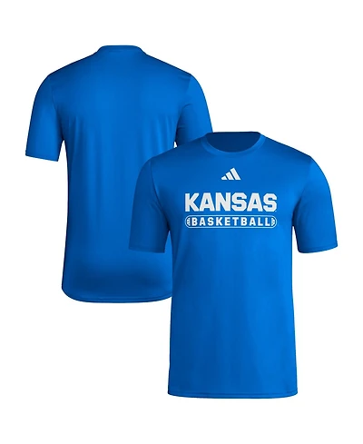 Adidas Men's Royal Kansas Jayhawks Locker On-Court Basketball Pre-Game T-Shirt