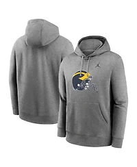 Jordan Men's Heather Gray Michigan Wolverines Primetime Alternate Logo Club Fleece Pullover Hoodie