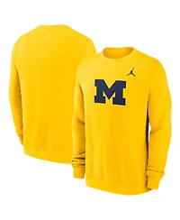 Jordan Men's Maize Michigan Wolverines Primetime Fleece Pullover Sweatshirt
