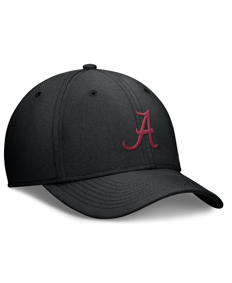 Nike Men's Black Alabama Crimson Tide Rise Swoosh Dri-fit Flex Hat
