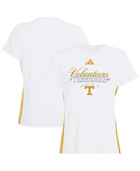 Adidas Women's White Tennessee Volunteers Essentials 3-Stripes T-Shirt