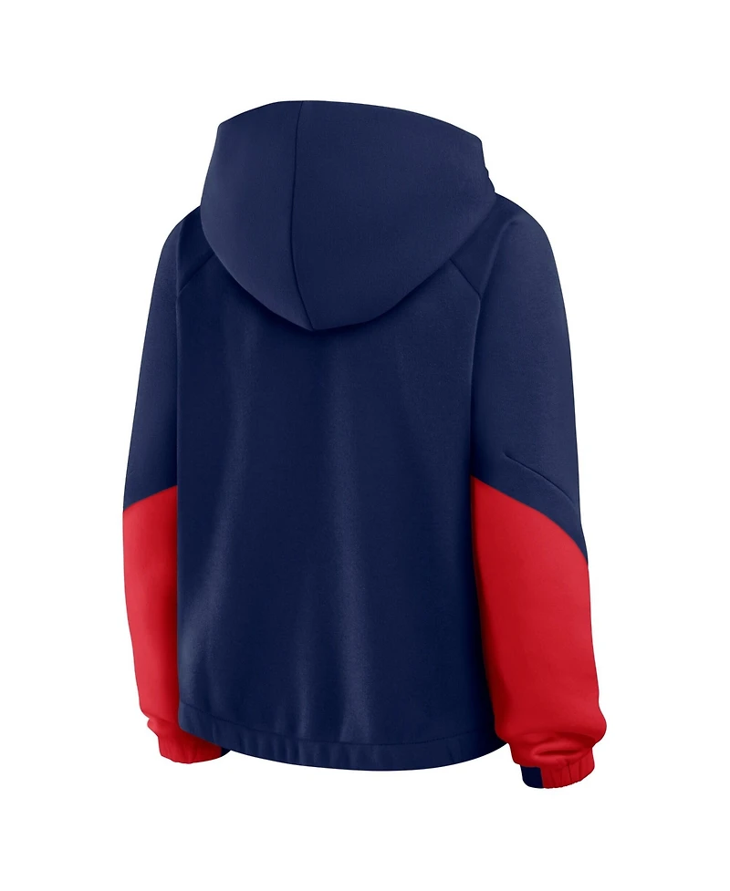 Fanatics Women's Navy New England Patriots Oversized Redzone Bubble Screen Pullover Hoodie