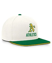 Nike Men's Cream/Green Athletics Cooperstown Pro Dri-fit Snapback Hat