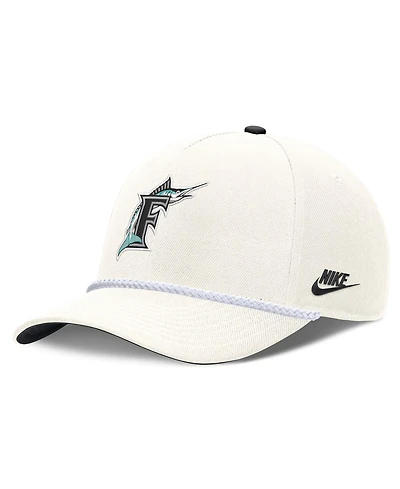 Nike Men's Cream Florida Marlins Cooperstown Collection Rise Adjustable Hat