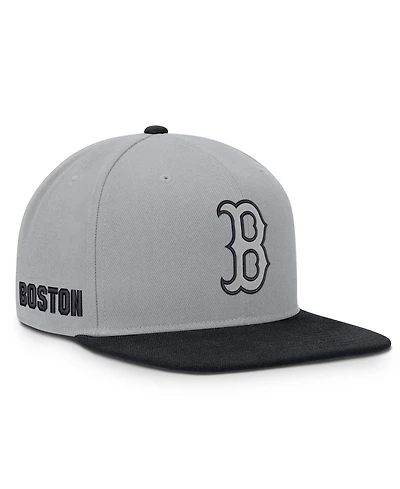 Nike Men's Gray/Navy Boston Red Sox Primetime Pro Dri-fit Snapback Hat
