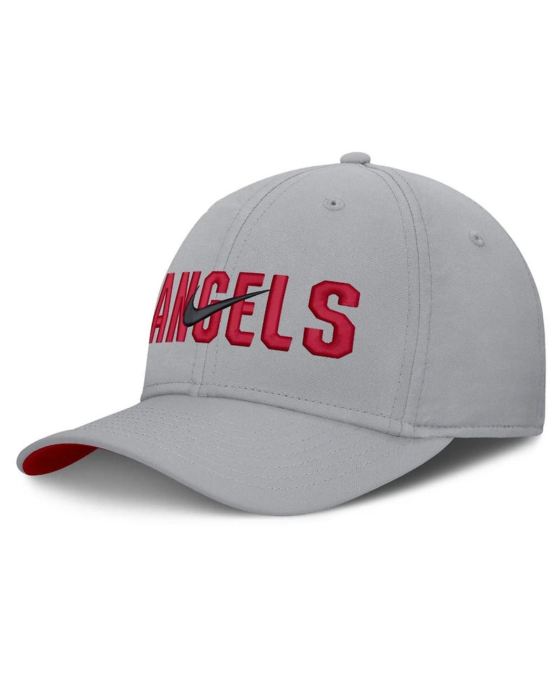 Nike Men's Gray Los Angeles Angels Primetime Rise Dri-fit Flex Hat
