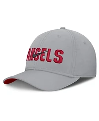 Nike Men's Gray Los Angeles Angels Primetime Rise Dri-fit Flex Hat