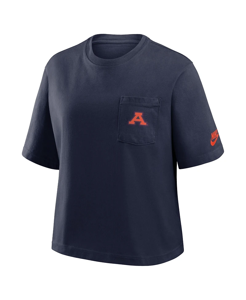 Nike Women's Navy Auburn Tigers Legacy Pocket Boxy T-Shirt