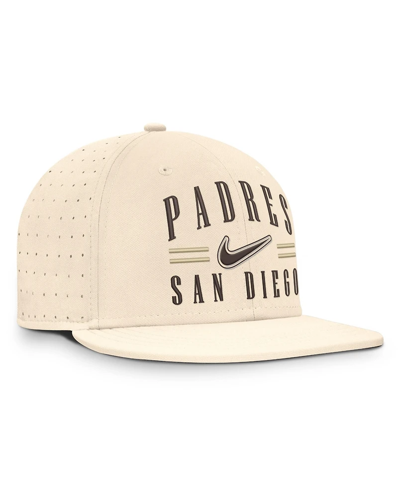 Nike Men's Natural San Diego Padres True Dri-fit AeroBill Fitted Hat