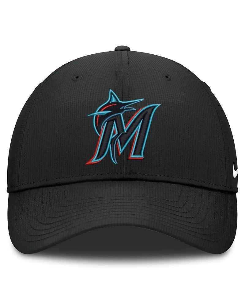 Nike Men's Black Miami Marlins Dri-fit Club Adjustable Hat