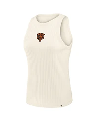 Fanatics Women's Cream Chicago Bears Star Play Tri-Blend Ribbed Tank Top