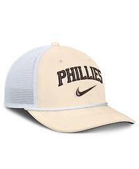 Nike Men's Natural/White Philadelphia Phillies Rise Dri-fit Trucker Adjustable Hat