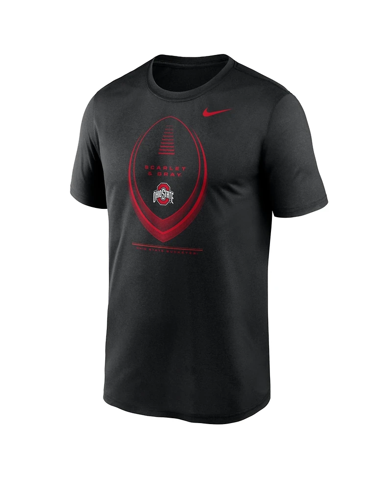 Nike Men's Black Ohio State Buckeyes Primetime Legend Football Icon Dri-fit T-Shirt