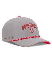 Nike Men's and Women's Gray Ohio State Buckeyes Primetime Rise Rope Adjustable Hat
