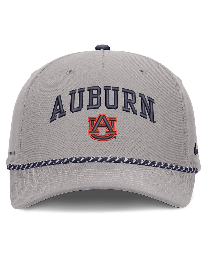 Nike Men's and Women's Gray Auburn Tigers Primetime Rise Rope Adjustable Hat