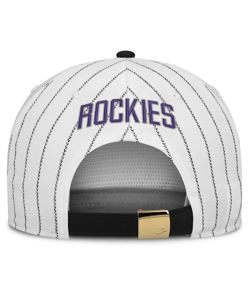 Nike Men's White/Black Colorado Rockies Cooperstown Collection Pro Adjustable Hat