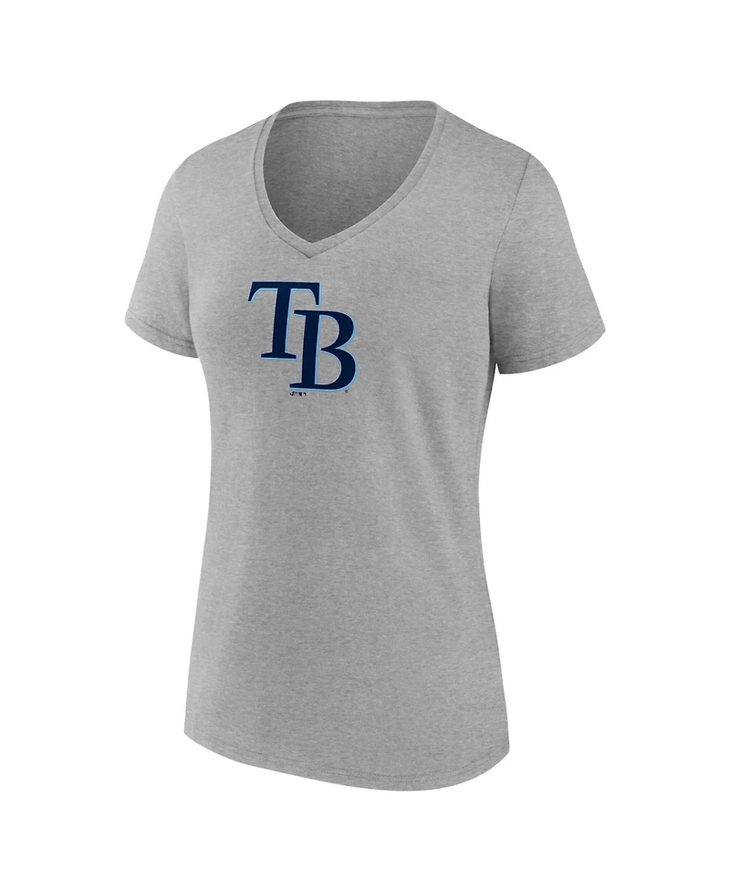 Logo Athletic Women's Gray Tampa Bay Rays V-Neck T-Shirt