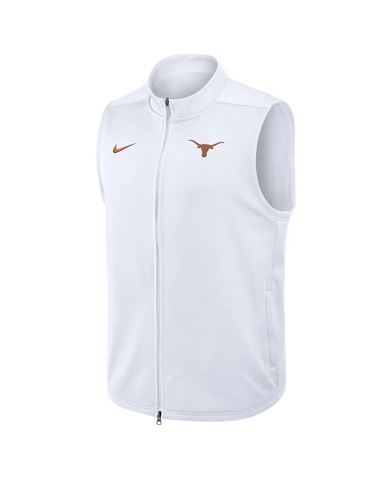 Nike Men's White Texas Longhorns Primetime Victory Therma-fit Full-Zip Vest