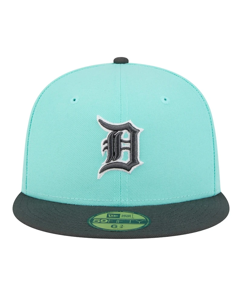 New Era Men's Turquoise/Charcoal Detroit Tigers Two-Tone Color Pack 59FIFTY Fitted Hat