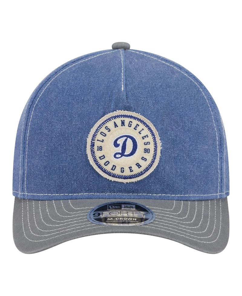 New Era Men's Royal/Gray Los Angeles Dodgers Felt M-Crown 9FORTY Adjustable Hat