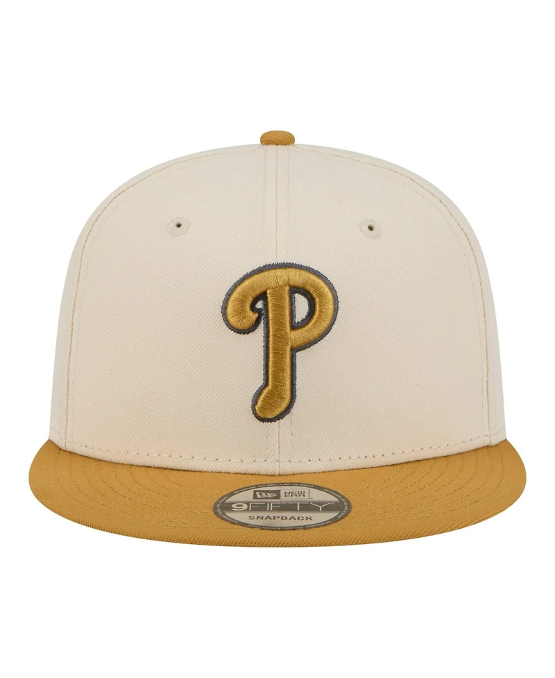 New Era Men's Light Beige/Khaki Philadelphia Phillies Two-Tone Color Pack 9FIFTY Snapback Hat