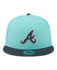 New Era Men's Turquoise/Charcoal Atlanta Braves Two-Tone Color Pack 9FIFTY Snapback Hat