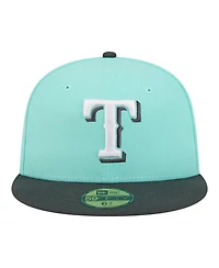 New Era Men's Turquoise/Charcoal Texas Rangers Two-Tone Color Pack 59FIFTY Fitted Hat