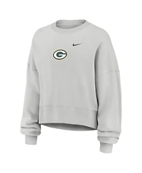Nike Women's Gray Green Bay Packers Oversized Primetime Phoenix Fleece Sweatshirt