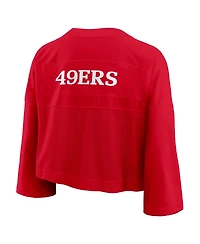 Nike Women's Scarlet San Francisco 49ers Rewind Cropped Mesh Dri-fit Fashion Jersey