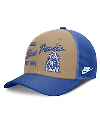 Nike Men's and Women's Beige/Royal Duke Blue Devils Legacy Rise Trucker Adjustable Hat