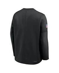 Nike Men's Black New York Jets Sideline Coaches Team Present Midweight Therma-fit Sweatshirt