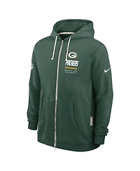 Nike Men's Green Bay Packers Sideline Standard Issue Quarterback Scramble Dri-fit Full-Zip Hoodie