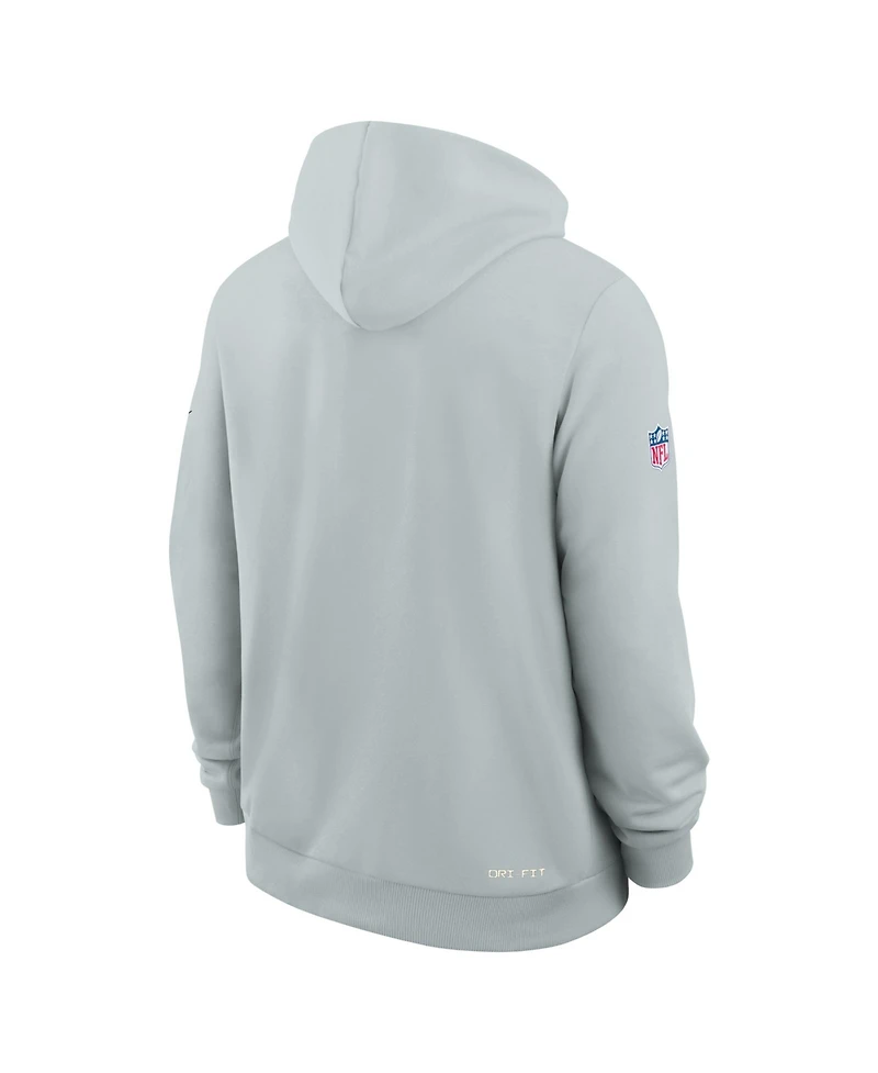 Nike Men's Silver Las Vegas Raiders Sideline Standard Issue Top Prospect Dri-fit Hoodie