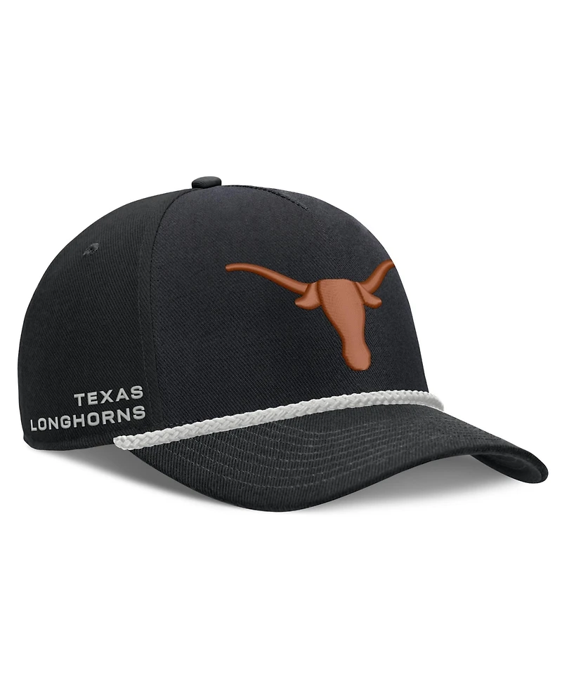 Nike Men's and Women's Black Texas Longhorns Rope Rise Adjustable Hat