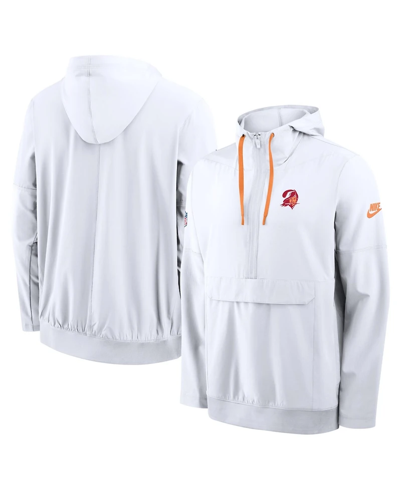 Nike Men's White Tampa Bay Buccaneers Sideline Broken Rules Alternate Anorak Half-Zip Hoodie