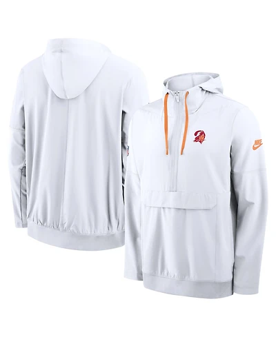 Nike Men's White Tampa Bay Buccaneers Sideline Broken Rules Alternate Anorak Half-Zip Hoodie