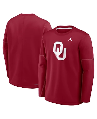 Jordan Men's Crimson Oklahoma Sooners 2026 Sideline Coaches Therma-fit Long Sleeve T-Shirt