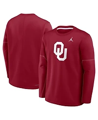 Jordan Men's Crimson Oklahoma Sooners 2026 Sideline Coaches Therma-fit Long Sleeve T-Shirt