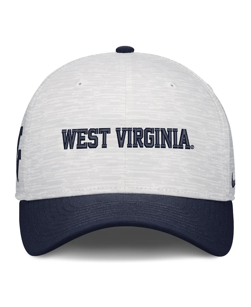 Nike Men's and Women's White/Navy West Virginia Mountaineers Primetime Rise Adjustable Hat