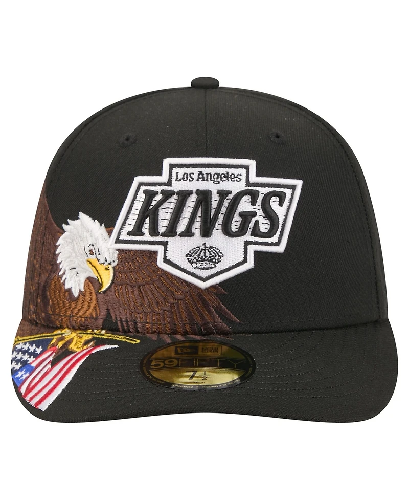 New Era Men's Black Los Angeles Kings Freedom Pre-Curved 59FIFTY Fitted Hat