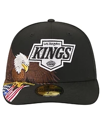 New Era Men's Black Los Angeles Kings Freedom Pre-Curved 59FIFTY Fitted Hat