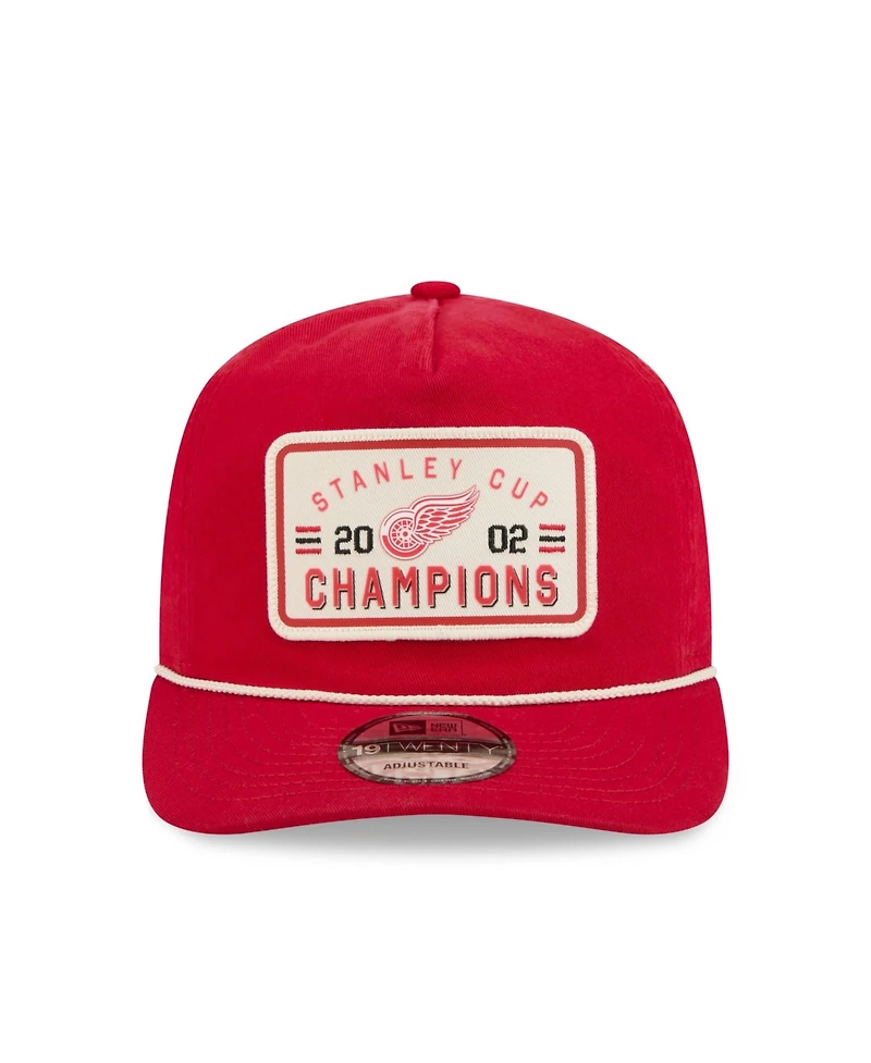 New Era Men's Red Detroit Red Wings Throwback Stanley Cup Champions Side Patch 19TWENTY Adjustable Hat