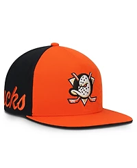 Fanatics Men's Orange/Black Anaheim Ducks Snapback Hat