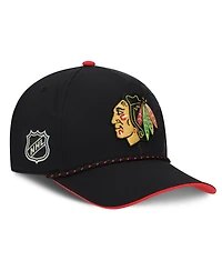 Fanatics Men's Black Chicago Blackhawks On Stage Podium A-Frame Adjustable Hat