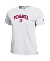 Champion Women's White Nebraska Huskers Arched Over Logo T-Shirt
