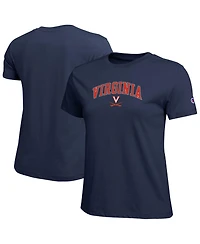 Champion Women's Navy Virginia Cavaliers Arched Over Logo T-Shirt