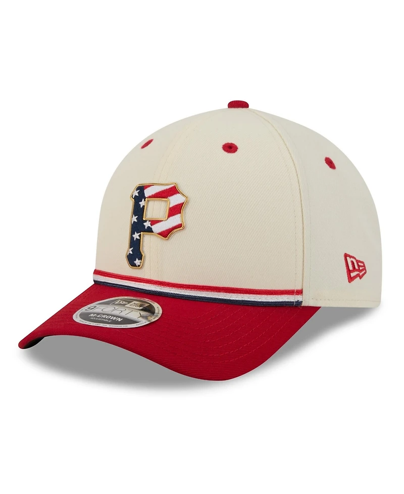 New Era Big Boys and Girls Cream/Red Pittsburgh Pirates Usa 250 9FORTY M-Crown Adjustable Hat
